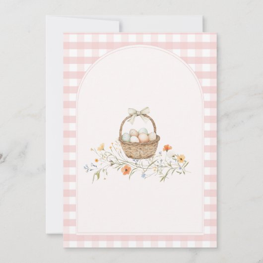 ピンクの女の子のネスティングパーティーの準備ネストベビーシャワー 招待状 (裏面)