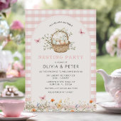 ピンクの女の子のネスティングパーティーの準備ネストベビーシャワー 招待状