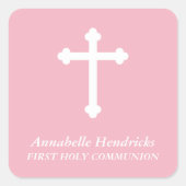 ピンクの女の子のバプテスマ/共産主義の恩恵 スクエアシール (正面)