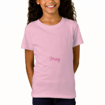 ピンクの女の子の上質なジャージーTシャツ