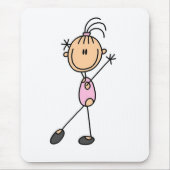 ピンクの女の子の体育専門家 マウスパッド (正面)