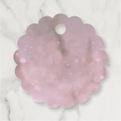 ピンクの女の子の冬のベビーシャワー フェイバータグ (裏面)