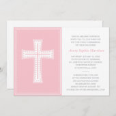 ピンクの女の子の初聖体拝領 招待状 (正面/裏面)