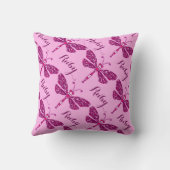 ピンクの女の子の名前トンボ柄クッション枕 クッション (裏面)