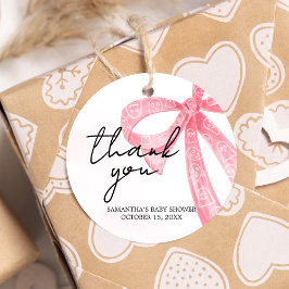 ピンクの女の子の小さなブハロウィーン赤ちゃんシャワーラウンド フェイバータグ