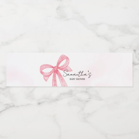 ピンクの女の子の小さなブハロウィーン赤ちゃんシャワー ペットボトルラベル (シングルラベル)