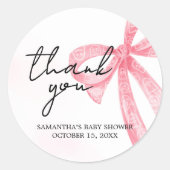 ピンクの女の子の小さなブハロウィーン赤ちゃんシャワー ラウンドシール (正面)