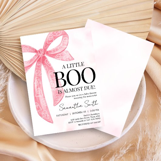 ピンクの女の子の小さなブハロウィーン赤ちゃんシャワー 招待状
