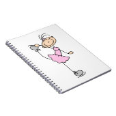 ピンクの女の子の棒の姿のアイススケーター ノートブック (右側)