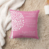 ピンクの女の子の洗礼の《キリスト教》洗礼式や命名式の天恵の祈りの言葉 クッション (ブランケット)