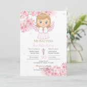ピンクの女の子の洗礼招待状 招待状 (スタンド正面)