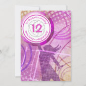 ピンクの女の子の誕生日バレーボールパーティの招待状 招待状 (裏面)