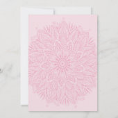 ピンクの女の子の赤ちゃんシャワーゆりかごの式 招待状 (裏面)