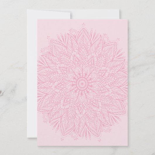 ピンクの女の子の赤ちゃんシャワーゆりかごの式 招待状 (裏面)