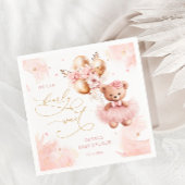 ピンクの女の子の赤ちゃんシャワーを待つことができる スタンダードカクテルナプキン