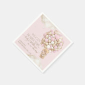 ピンクの女の子の赤ちゃんシャワーを待つことができる スタンダードカクテルナプキン (角)