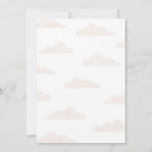 ピンクの女の子の赤ちゃんシャワーを待つことができる 招待状 (裏面)