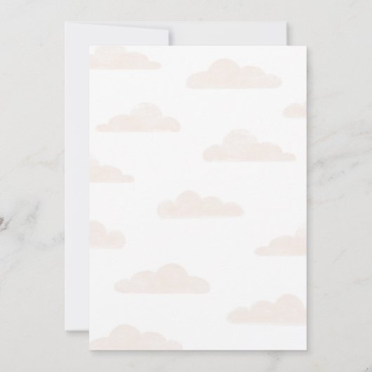 ピンクの女の子の赤ちゃんシャワーを待つことができる 招待状 (裏面)