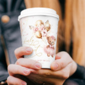 ピンクの女の子の赤ちゃんシャワー私たちは心から待つことができる 紙コップ