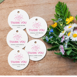 ピンクの女の子の赤ちゃんシャワー フェイバータグ