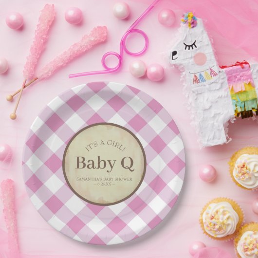 ピンクの女の子の赤ちゃんシャワー ペーパープレート (パーティー)