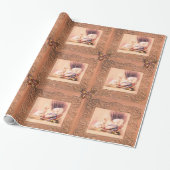 ピンクの女の子の赤ちゃんシャワー、蝶、フローラ渦巻き ラッピングペーパー (アンロールド)