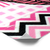 ピンクの女の子の部屋シェブロンのストライプアートポスター ポスター (角)