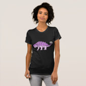 ピンクの女の子のAnkylosaurus Tシャツ (正面フル)