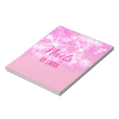ピンクの女の子らしいパステルグリッターのネイルに名前とウェブサイトを追加 ノートパッド (回転)
