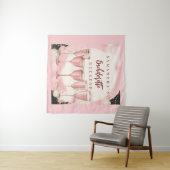 ピンクの女の子らしいモダンなシャンパン独身最後の週末 タペストリー (インサイチュ(横))