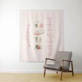 ピンクの女の子らしいモダンな飲み物 バチェロレッテウィークエンド タペストリー (インサイチュ)