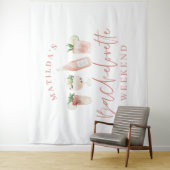 ピンクの女の子らしいモダンな飲み物 バチェロレッテウィークエンド タペストリー (インサイチュ)