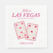 ピンクの女の子らしいラスベガスカジノの独身最後の夜のパーティー スタンダードランチョンナプキン (正面)
