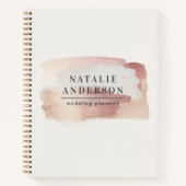 ピンクの女の子らしいローズゴールドのモダンでおしゃれなロゴ ノートブック (正面)