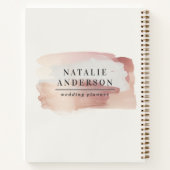 ピンクの女の子らしいローズゴールドのモダンでスタイリッシュなロゴ ノートブック (裏面)