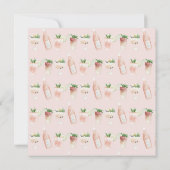 ピンクの女の子らしい水彩画 50歳おめでとう 招待状 (裏面)