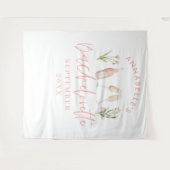 ピンクの女の子らしい花柄のシャンパン おしゃれな独身最後の夜 タペストリー (正面(横))