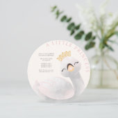 ピンクの女の子らしい スワンガールの写真 誕生日 招待状 (スタンド正面)