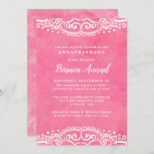 ピンクの女の子アナプラシャナの初米挙式 招待状 (正面/裏面)