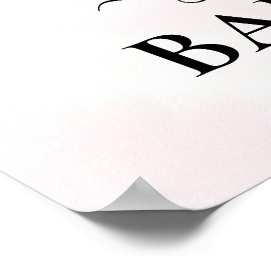 ピンクの女の子ウェルカムハイランド牛ふくらはぎ赤ちゃんシャワー ポスター (角)