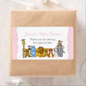 ピンクの女の子ジャングル動物の水のボトルのお気に入り ラベル (インサイチュ)