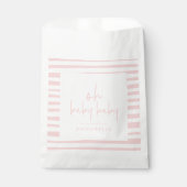 ピンクの女の子ツインベイビーシャワータイポグラフィモダンの好意 フェイバーバッグ (正面)