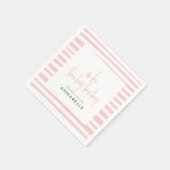 ピンクの女の子ツインベビーシャワータイポグラフィモダンパーティー スタンダードカクテルナプキン (角)