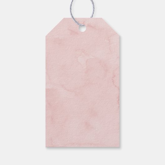 ピンクの女の子テディベア熱い空気バルーンベビーシャワー ギフトタグ (裏面)