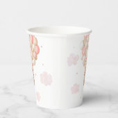 ピンクの女の子テディベア熱い空気バルーンベビーシャワー 紙コップ (右)