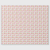 ピンクの女の子テディベア牡丹アイスクリーム ラッピングペーパー (フラット)