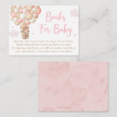 ピンクの女の子テディベア赤ちゃんシャワー予約リクエスト エンクロージャーカード (正面/裏面)