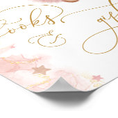 ピンクの女の子テディベア赤ちゃんシャワー本&ギフト ポスター (角)