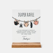 ピンクの女の子ハロウィーンベビーシャワーおむつラッフル アクリルサイン (正面)