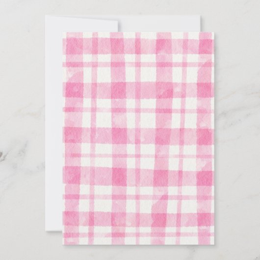 ピンクの女の子ファーム動物5th誕生日パーティー 招待状 (裏面)